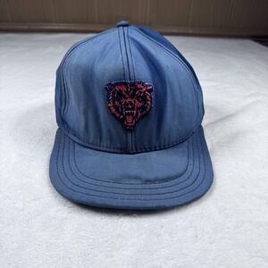 Vintage Chicago Bears Hat Cap Snap Back Mens Large Blue NFL Football AJD 80s‎